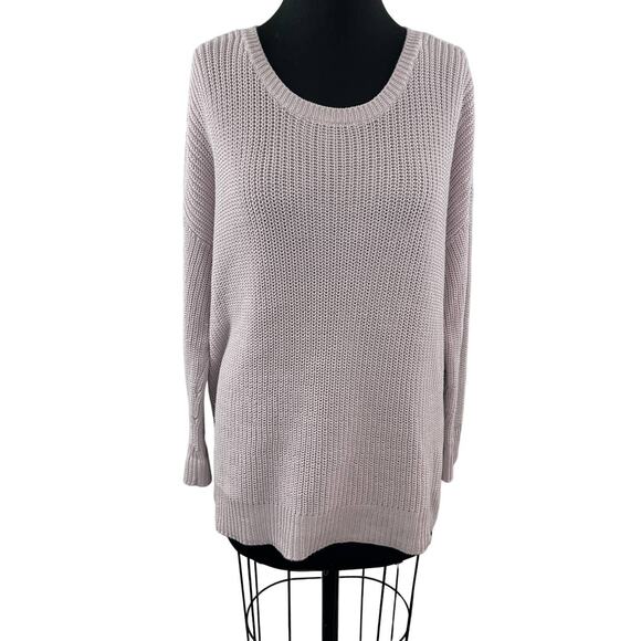 EILEEN FISHER Light Pink Organic Cotton Drop Shoulder Pullover Sweater Size M - Picture 1 of 8